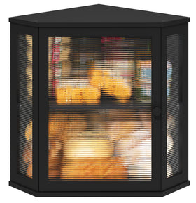 Viewcare corner bread box bamboo exterior shows space-saving corner storage