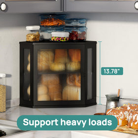 Viewcare kitchen counter bread box fits neatly in corner to save space
