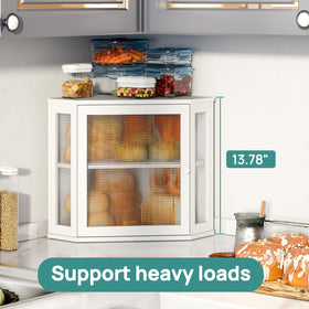 Viewcare bread box side view highlighting compact footprint on counter