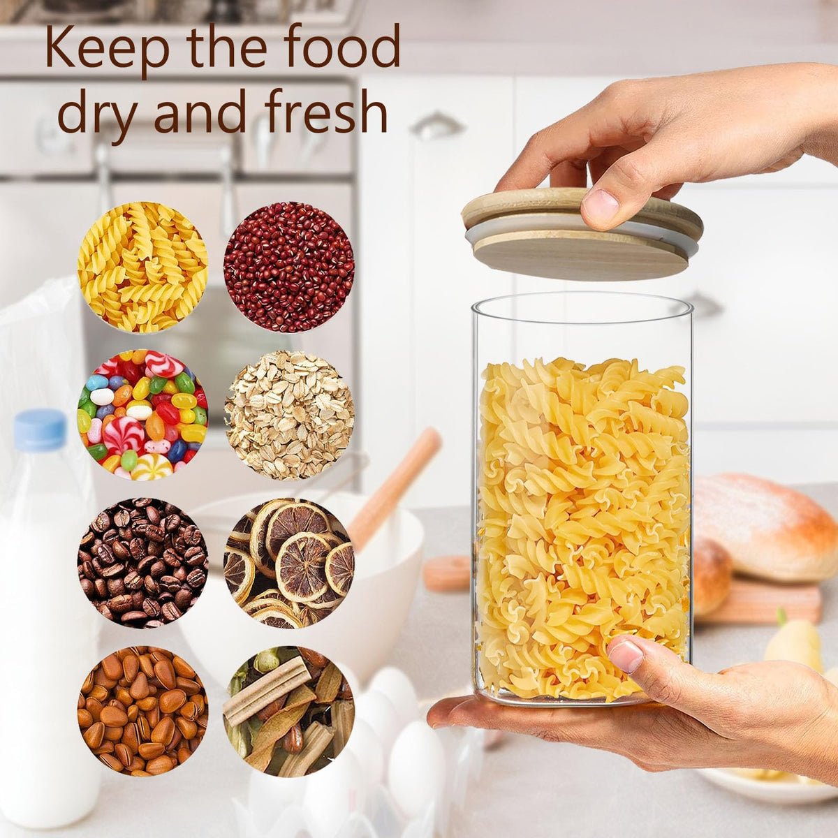 VIEWELLD airtight jars keep cereals, flour, or rice fresh.