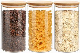 VIEWELLD round glass storage jar with lid for cookies and snacks.