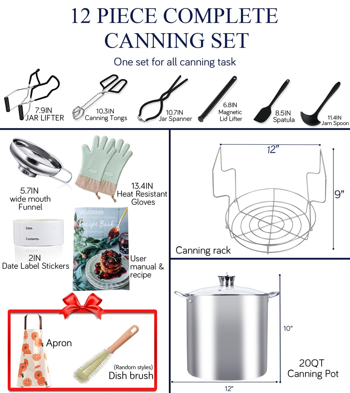 Vigamimn canning funnel stainless for clean jar filling
