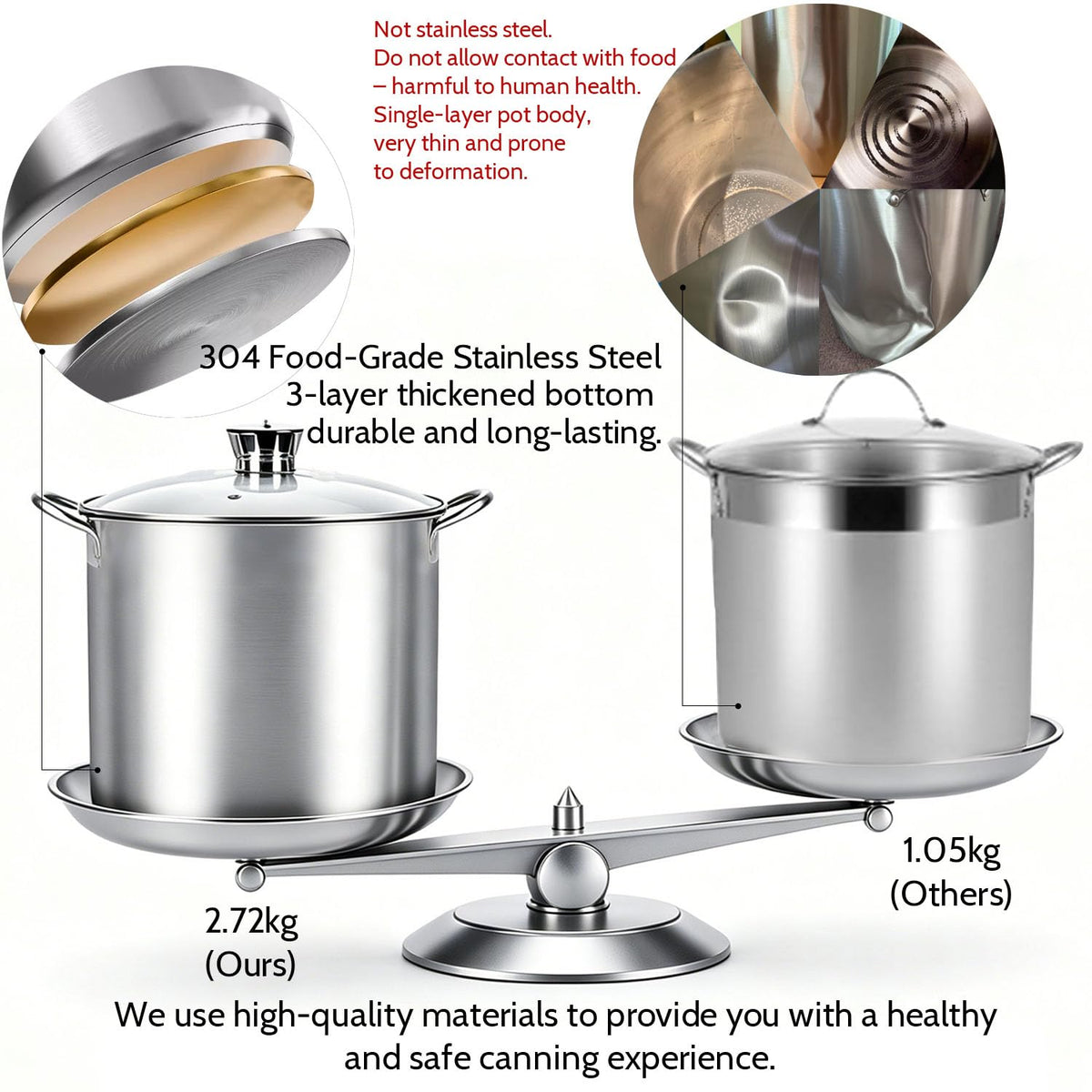 Vigamimn canning tongs stainless for safe jar handling