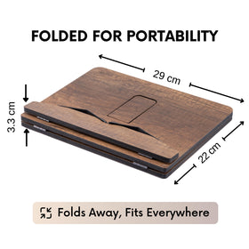 Vigo Wood Book Stand with adjustable angles enables ergonomic reading and recipe viewing.