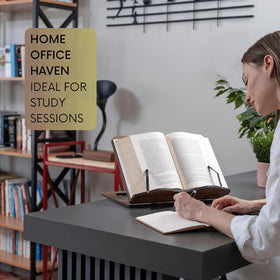 Vigo Wood Reading Stand supports comfortable reading in bed.