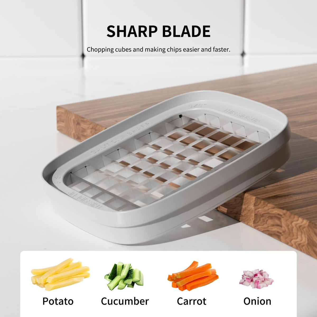Vihoom press-action enables quick, safe fries.
