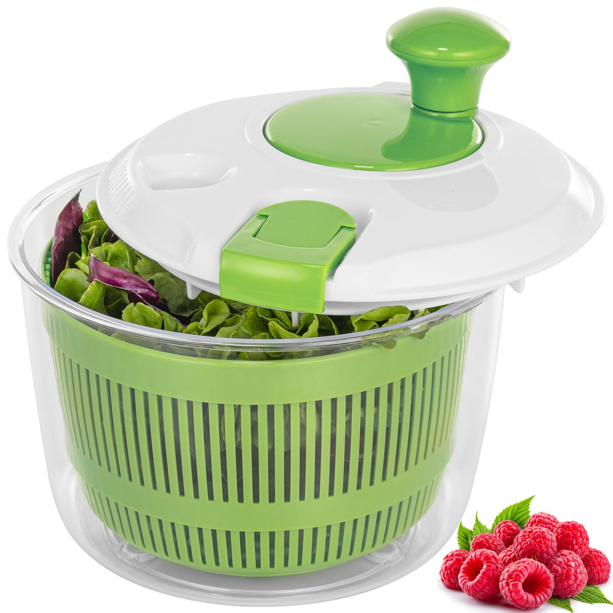 Vihoom salad spinner with bowl and mesh basket for quick wash and dry greens.