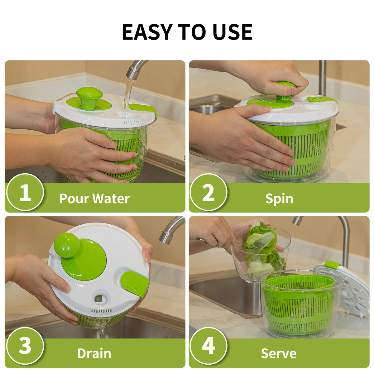 Vihoom bowl doubles as a salad bowl after spin.