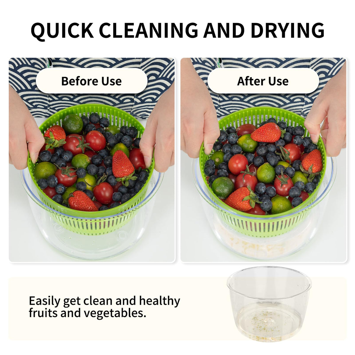Vihoom compact 3qt design fits smaller kitchens and fruit batches.