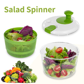 Vihoom salad spinner shows secure lid lock for spill-free operation.