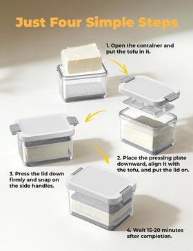 Vihoom Tofu Press drainer action demonstrates efficient moisture removal.
