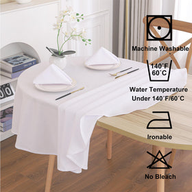 Viiamacki machine washable tablecloth simplifies post-event cleanup.