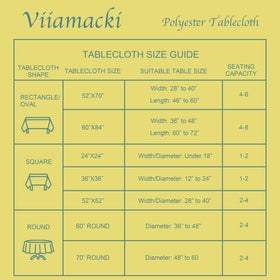 Viiamacki oval 60x84 inch fit for larger tables and buffets.