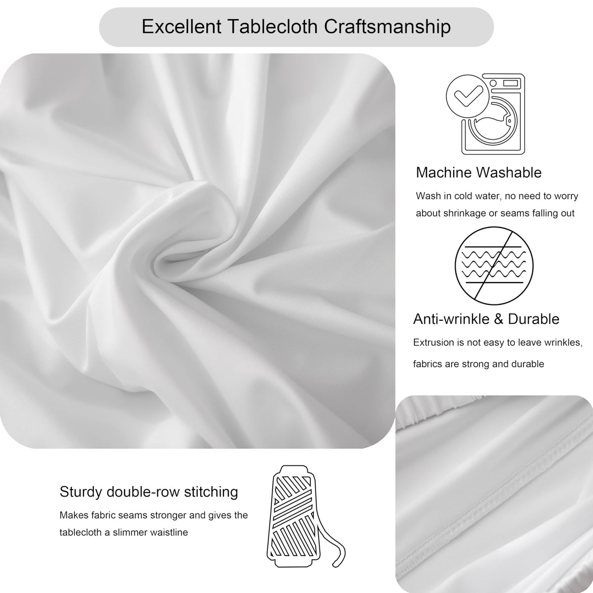 Viiamacki wedding banquet cover protects tables with wrinkle-free, polished aesthetics