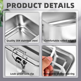 VIKCOLEE bento lid with locking clips for secure transport.