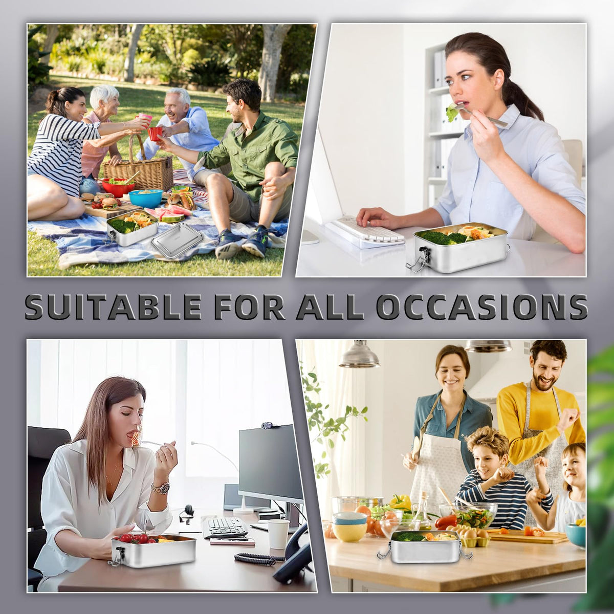 VIKCOLEE reusable durable metal food container supports sustainable meals.