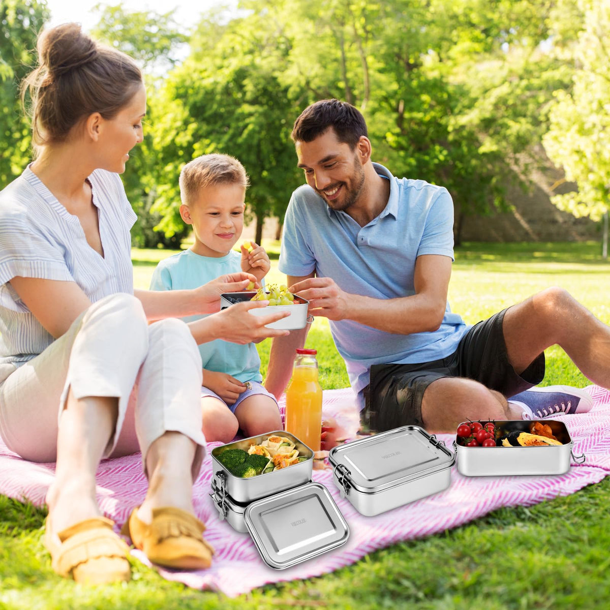 VIKCOLEE versatile lunch container ready for work, picnic, or camp.