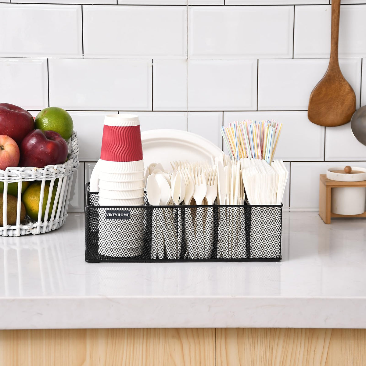 VIKEYHOME anti-slip pads prevent sliding on countertops and tables.