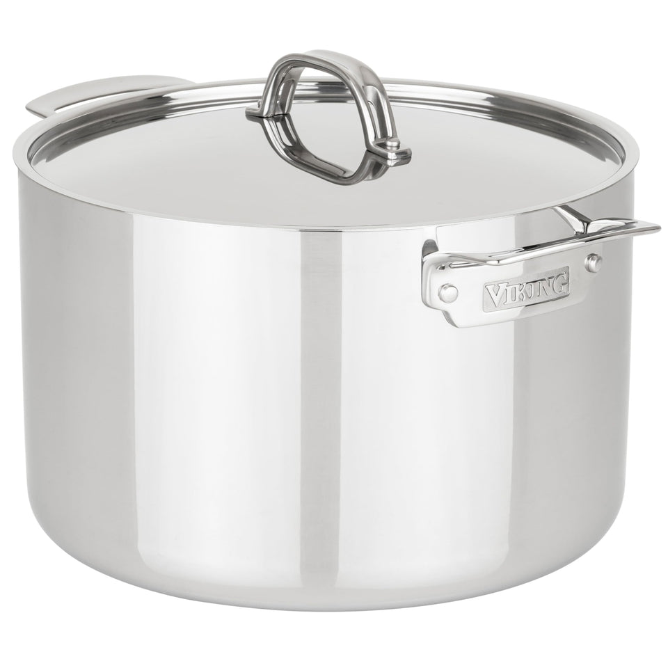 Viking 12-quart stock pot with lid for large batch cooking