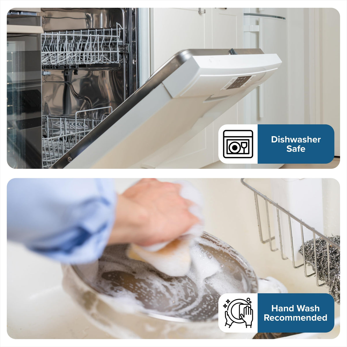 Viking 3-Ply clad construction highlights even heat distribution for consistent searing