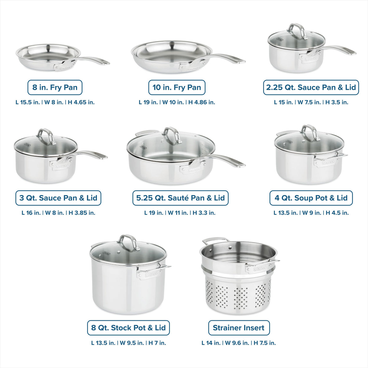 Viking sauté pan with helper handle for comfortable, controlled stirring
