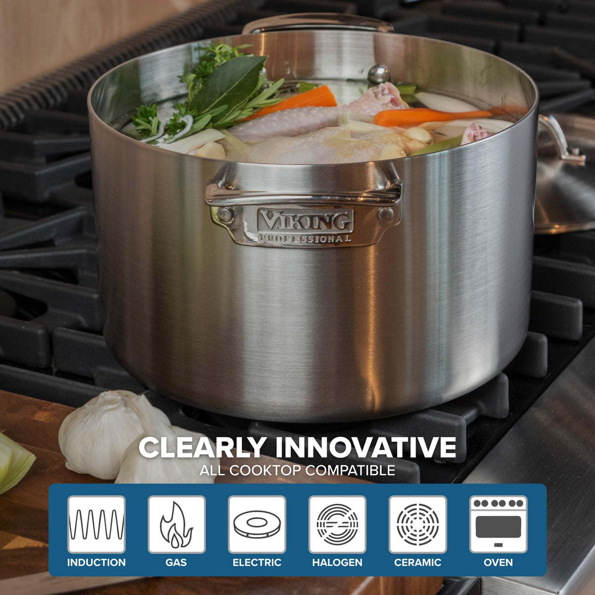 Viking 8-quart stock pot with lid perfect for soups and stocks