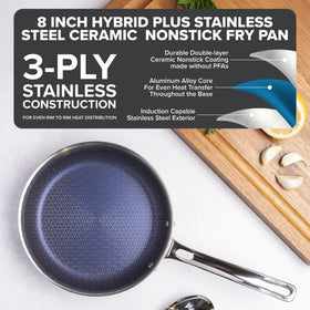 Viking Hybrid Plus ceramic nonstick coating close-up demonstrates easy food release and PFAS-free surface