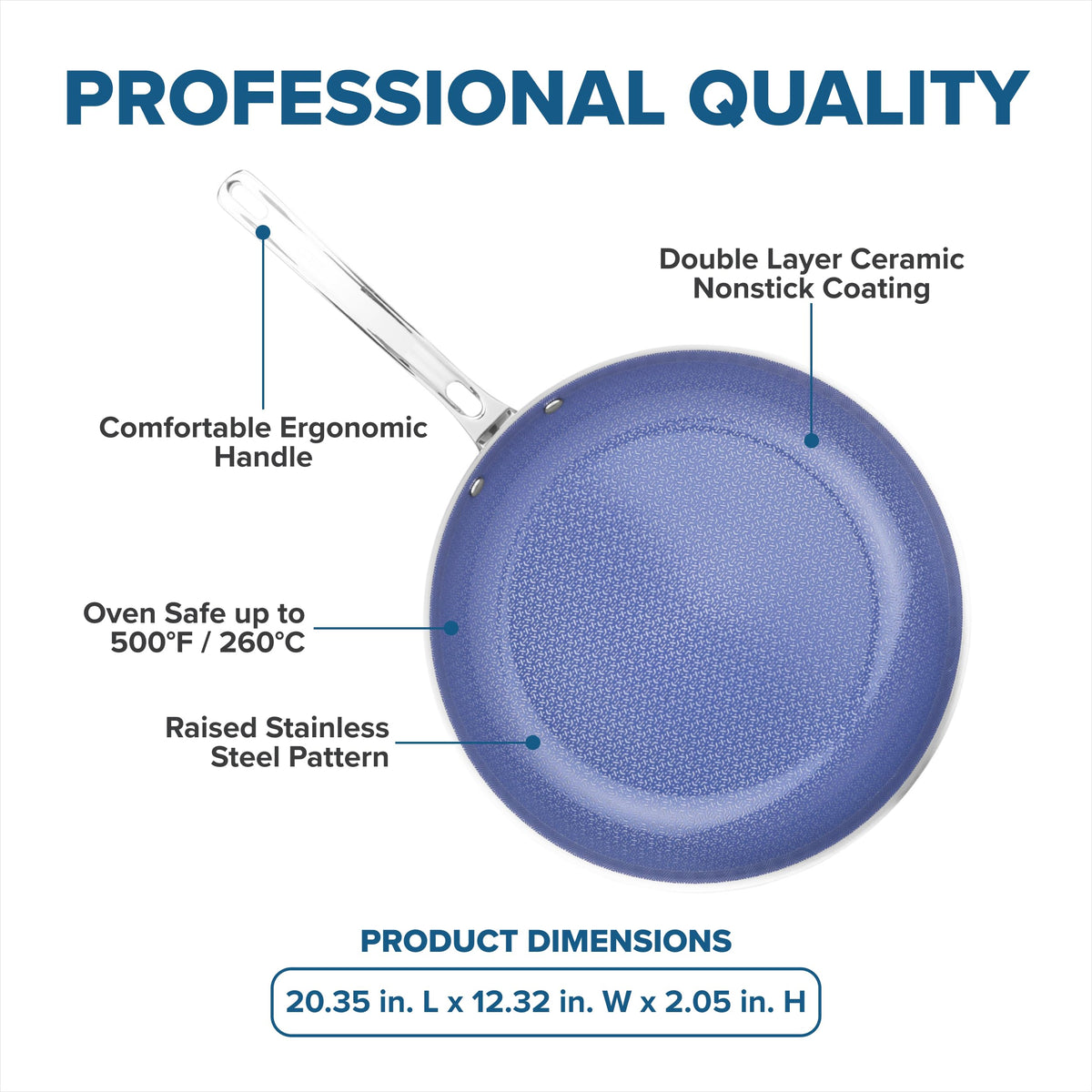 Viking Hybrid Plus interior with raised pattern protecting nonstick surface