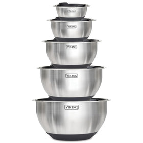 Viking 20 oz mixing bowl with lid, sturdy stainless steel for prep and storage