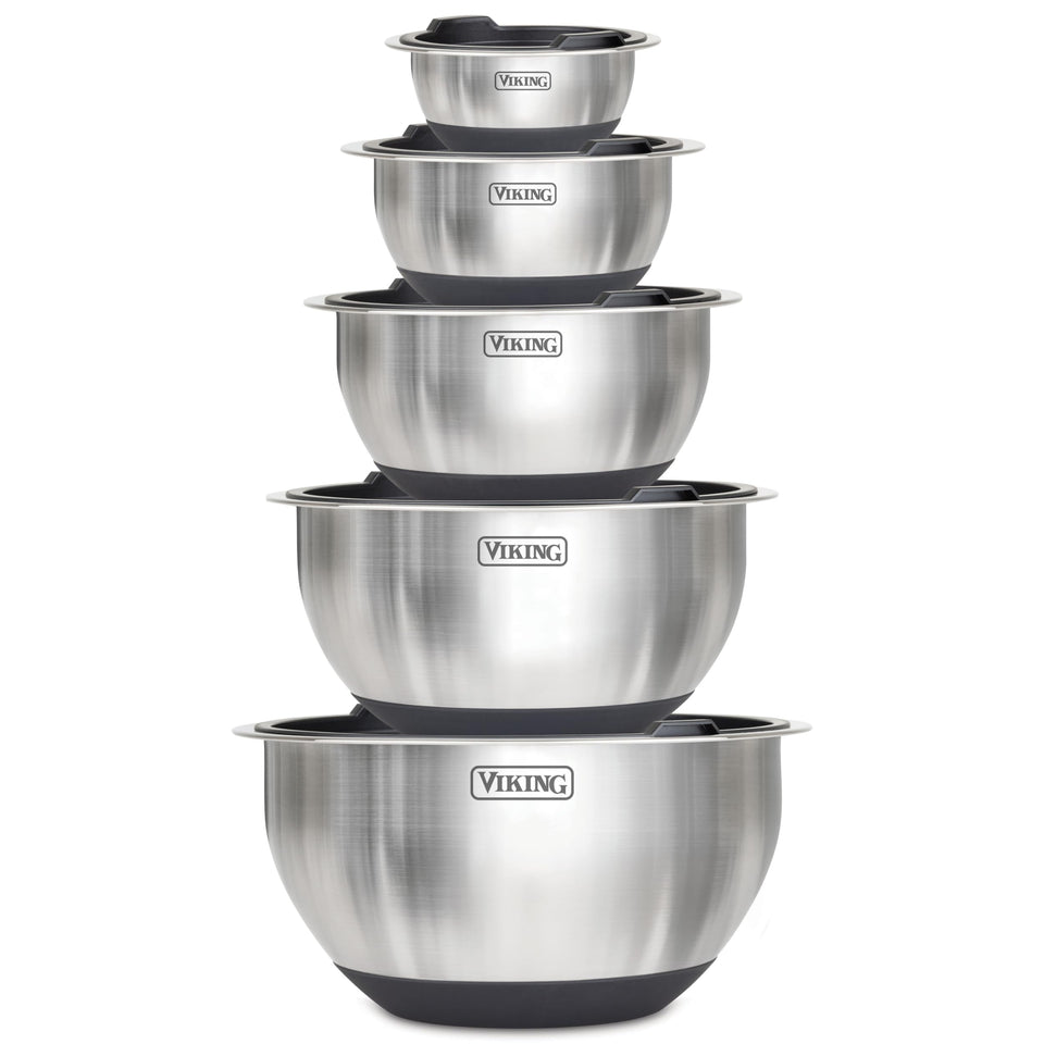 Viking 20 oz mixing bowl with lid, sturdy stainless steel for prep and storage