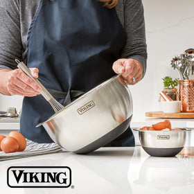 Viking mixing bowl with non-slip silicone base protects counters