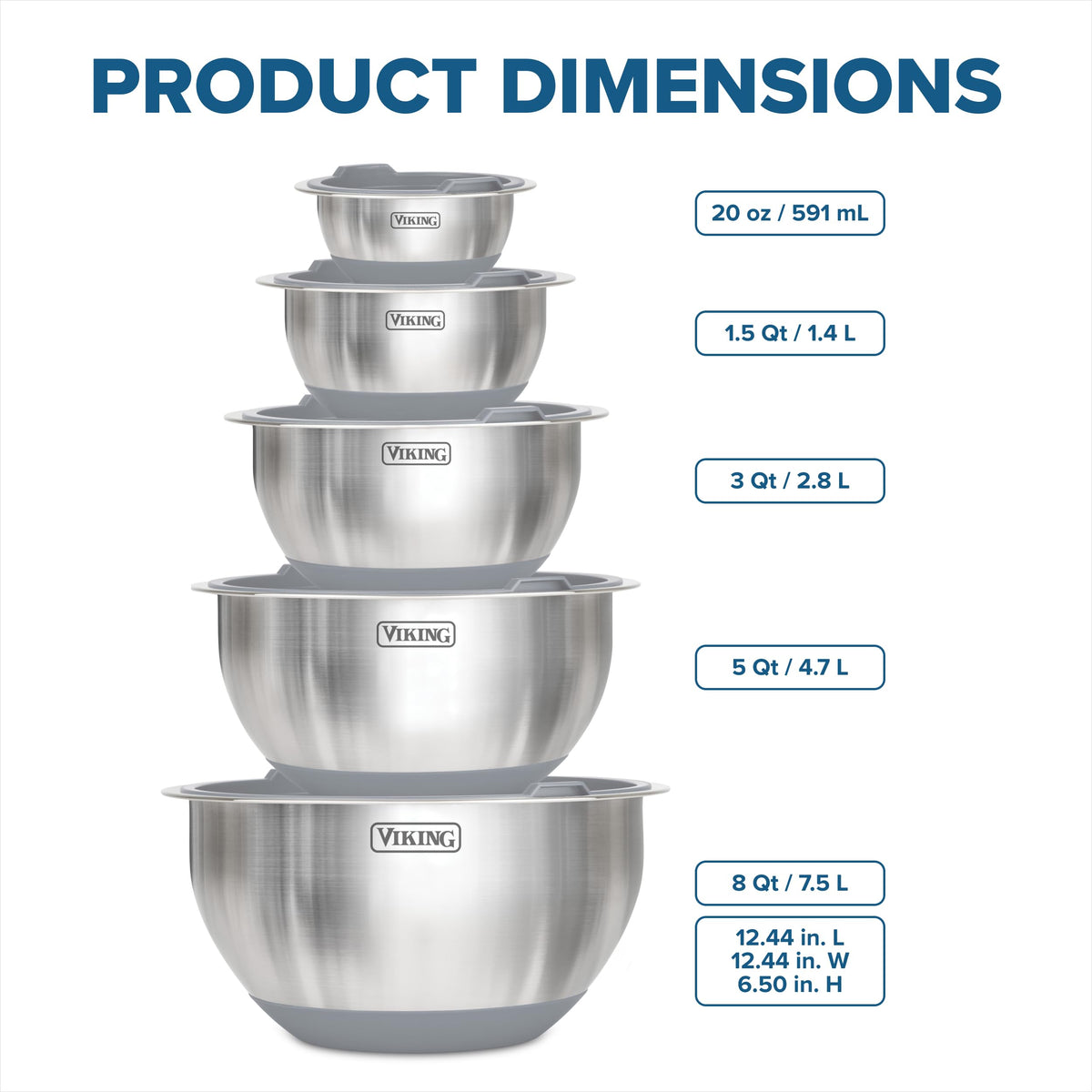 Viking 8 qt bowl with lid great for bulk mixing and serving