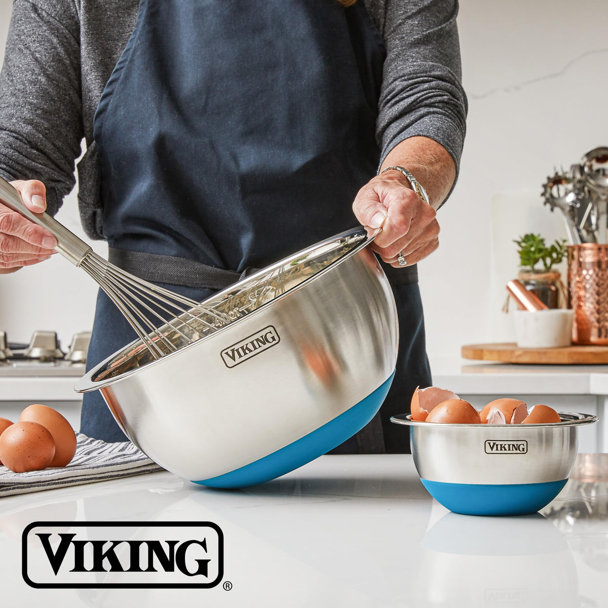 Viking Mixing Bowls in teal finish offering color accents and everyday use.