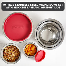 Viking bowls with tight-fit lids for airtight meal prep.