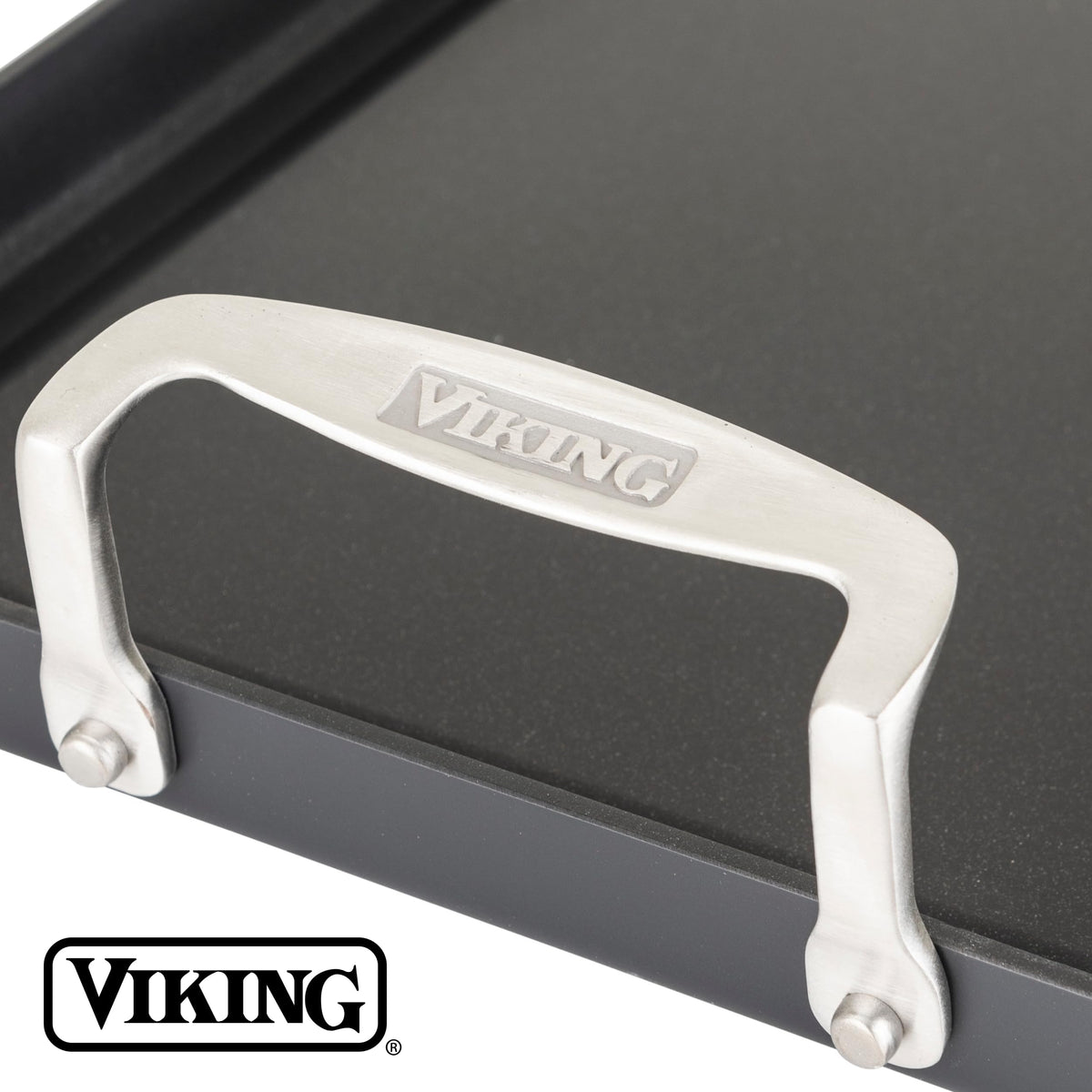 Viking griddle is dishwasher safe, with coating-preserving cleaning in mind.