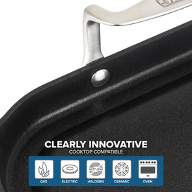 Viking oven-safe up to 400 F enables stovetop to oven transitions.