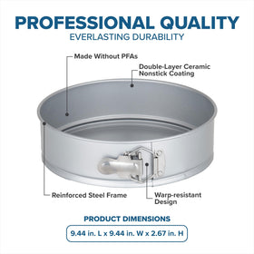Viking Premium 9-Inch Springform Pan PFAS-free ceramic coating for safe baking.