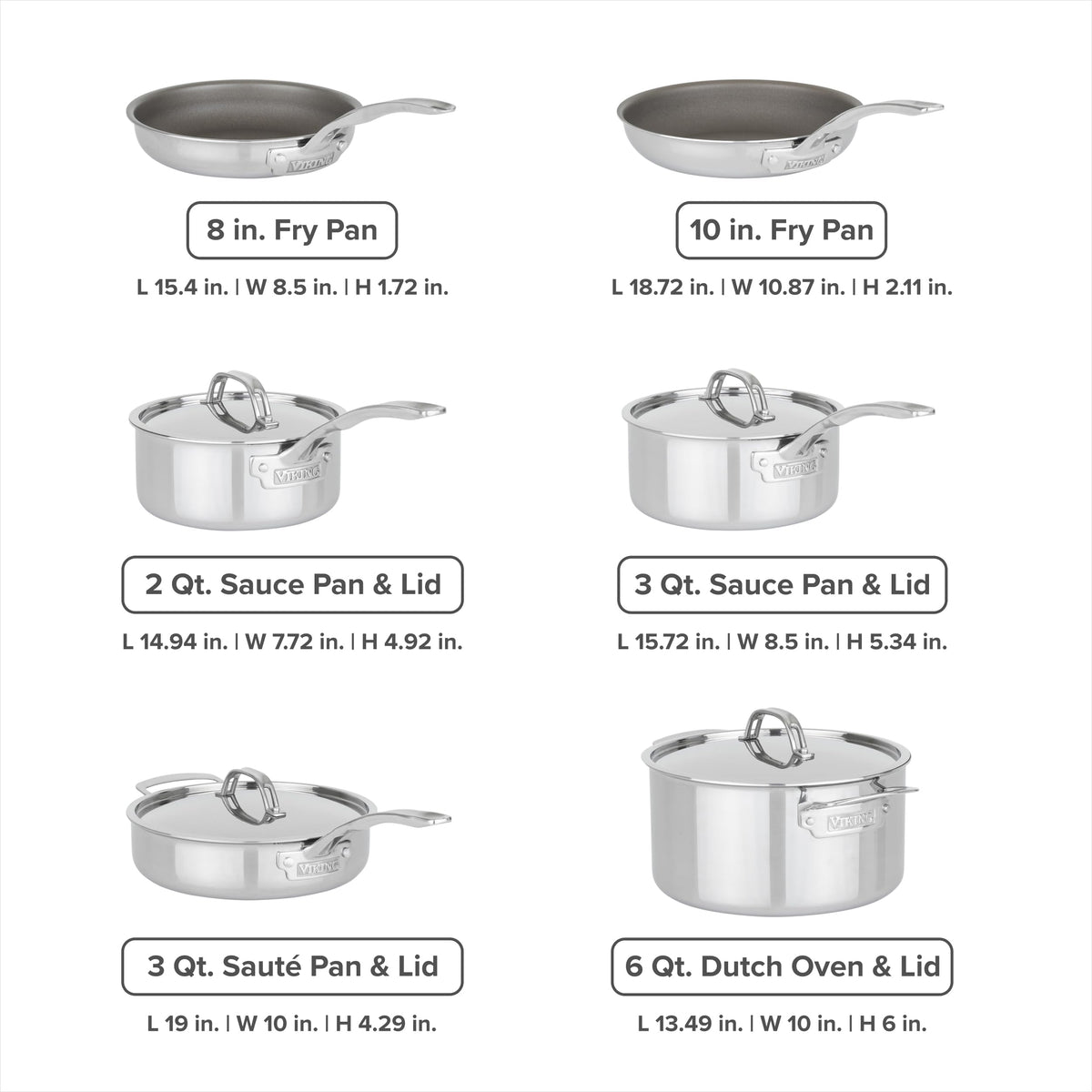Viking PureGlide Pro 3-Ply induction-ready cookware on an induction hob