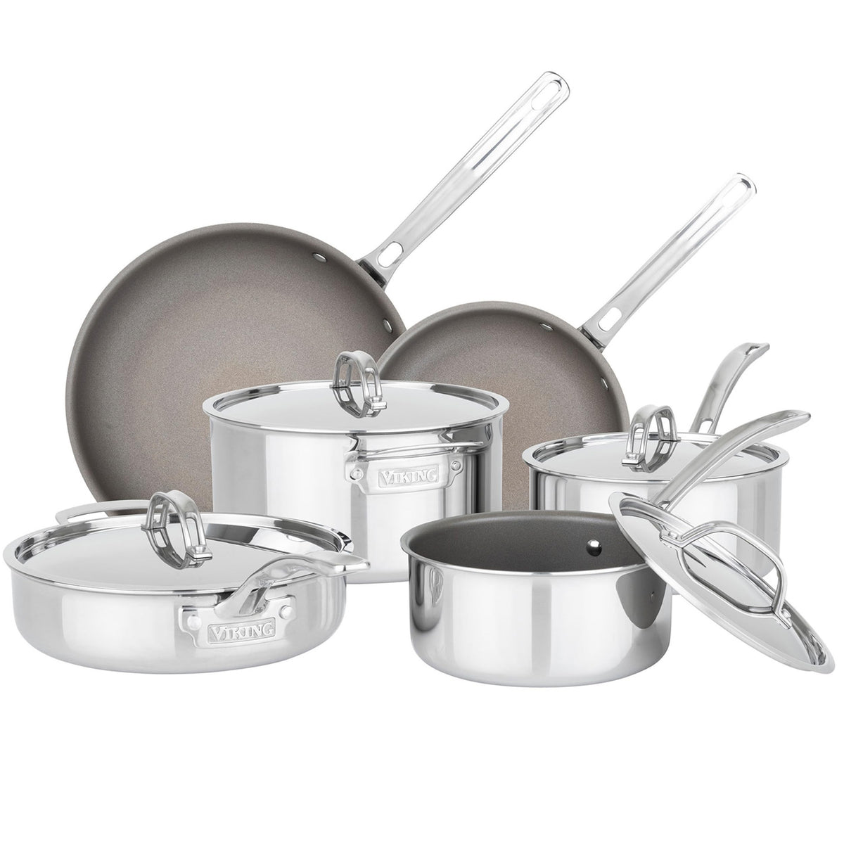 Viking PureGlide Pro 3-Ply skillet on stove delivering even heat for consistent searing