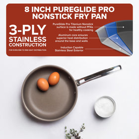 Viking PureGlide Pro 3-Ply pan handle closeup, secure grip for safe cooking