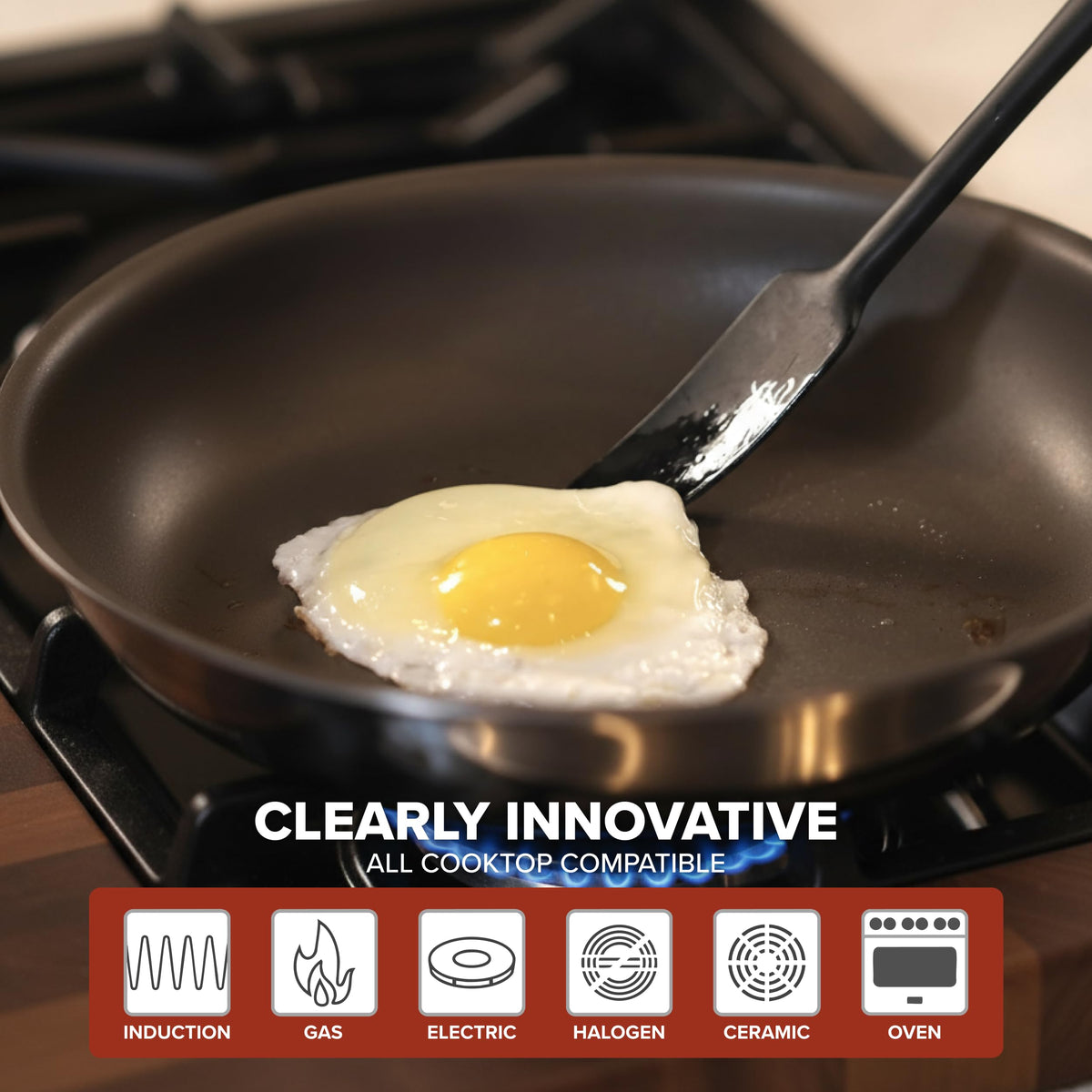Viking PureGlide Pro 3-Ply pan with eggs, PFAS-free healthy cooking and cleanup