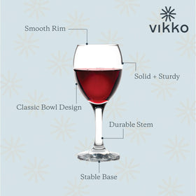 Vikko durable stem wine glass ensures long-lasting performance during gatherings.