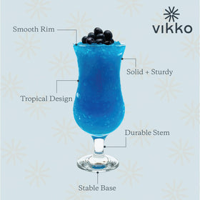 Vikko hurricane glasses with durable stem and base for steady sipping