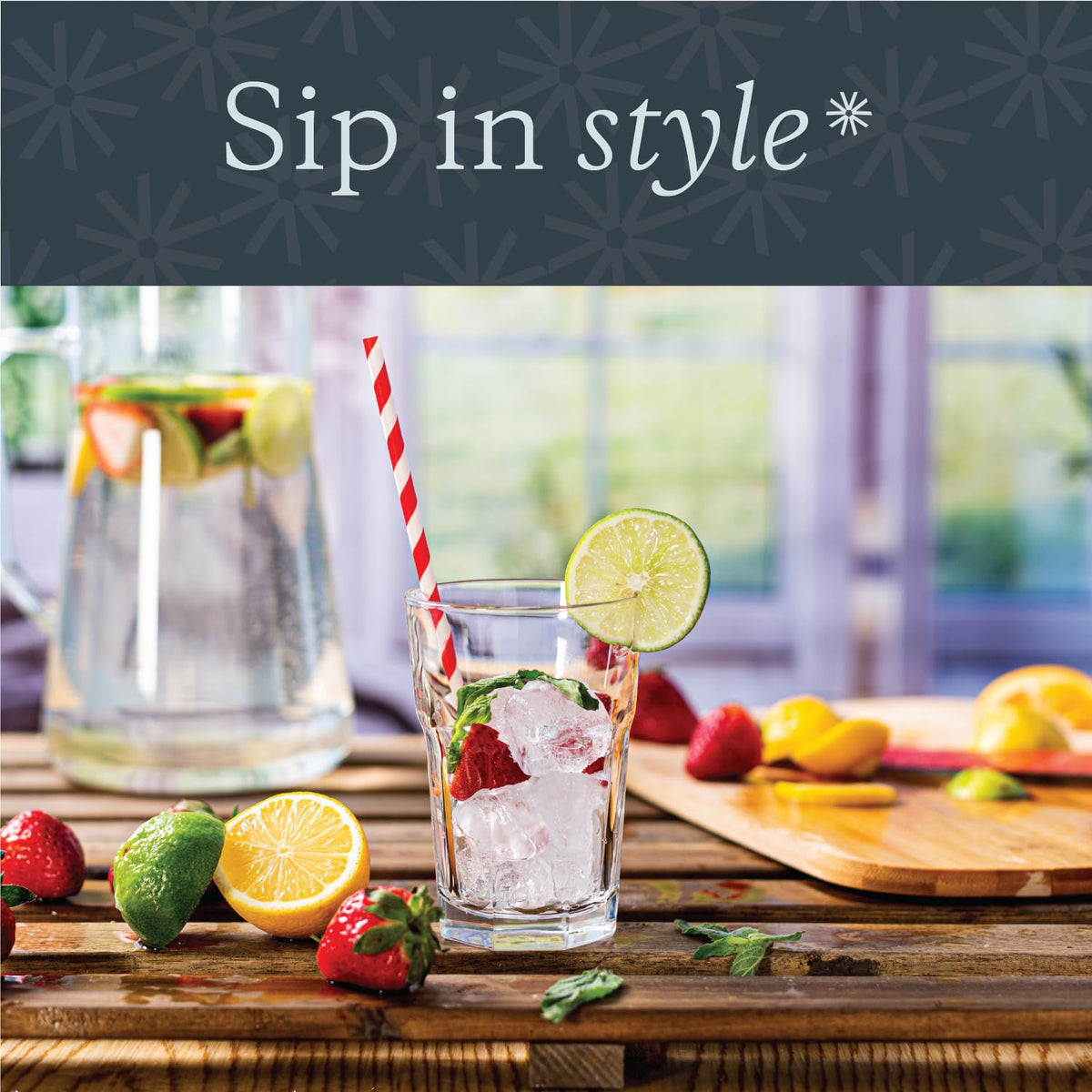 Vikko Morocco 11.5oz highball glass ideal for water, juice, or cocktails with ice.