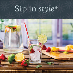Vikko Morocco 11.5oz highball glass ideal for water, juice, or cocktails with ice.