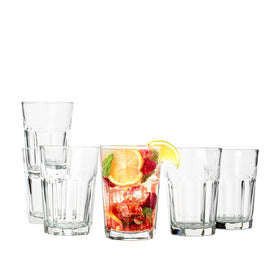 Vikko Morocco collection geometric highball glass for everyday hydration and entertaining.