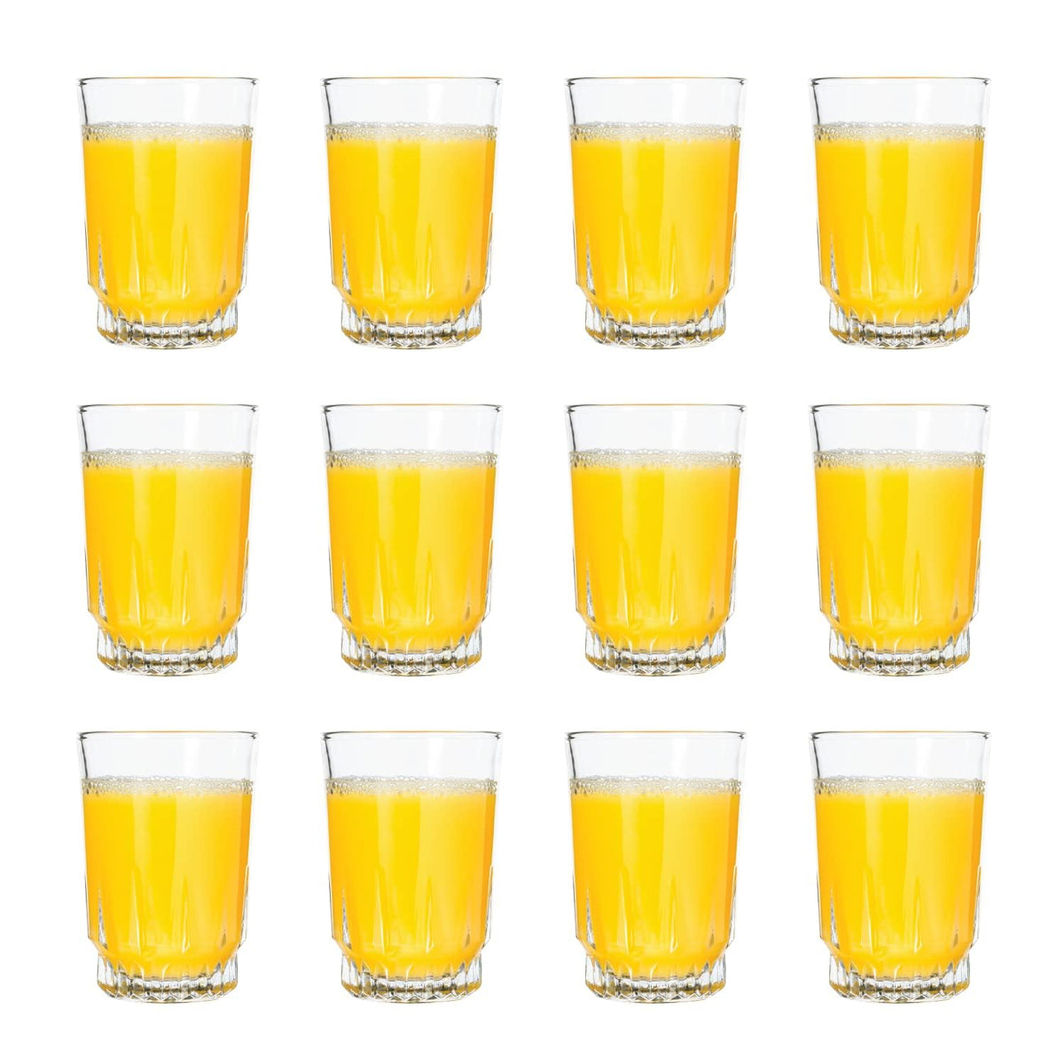 Vikko small juice glass heavy-base front view, stable and easy to grip.