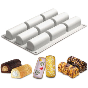 VIKROM 9-cavity silicone roll mold front view showing nonstick surface for easy release
