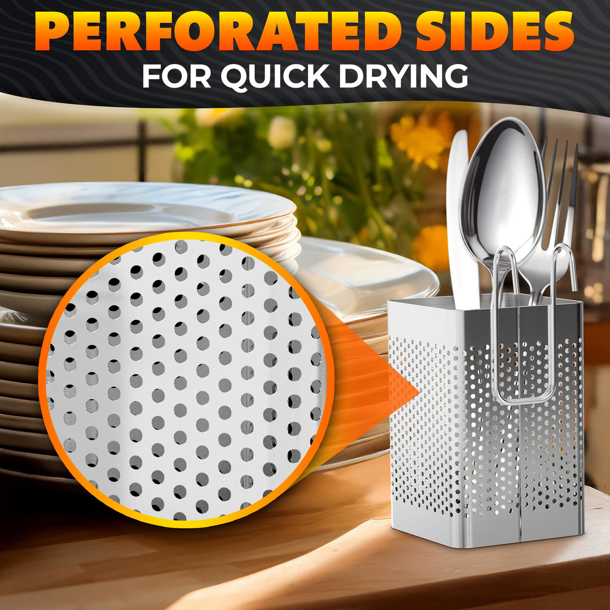 VIKROM dishwasher chopstick basket hanging caddy enables versatile placement.