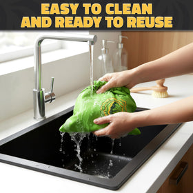 VIKROM machine-washable bags simplify cleanup after shopping.